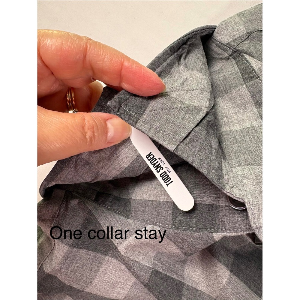 Todd Snyder Melange Button Up Shirt 16.5 34/35 L Buffalo Plaid Check Work Preppy - Picture 5 of 6